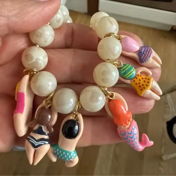 Summer Beach Girls Charm Colorful Bikini Gold Necklace